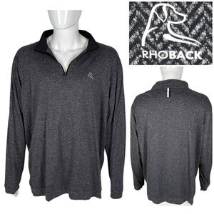 Rhoback Mens 3XL Sweater Pullover Gray 1/4 Zip Stretch Performance Golf Casual